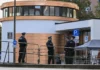 Modern Germany Records Highest-Ever Number of Antisemitic Incidents Policemen stand guard outside the Weill-Synagogue in in Dessau-Rosslau, eastern Germany, on October 22, 2023.
