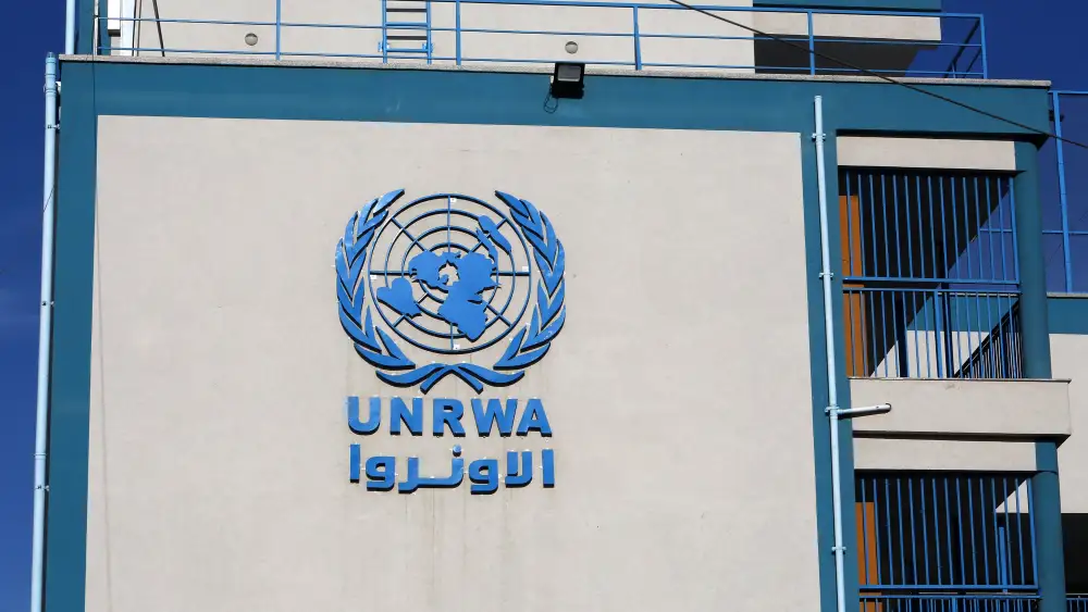 The U.N. Relief and Works Agency for Palestine Refugees (UNRWA) building in Rafah, the southern Gaza Strip, Nov. 29, 2021.