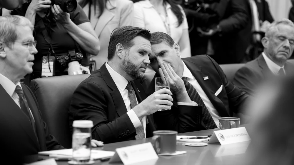 Vice President JD Vance attends a cabinet meeting at Camp David, Maryland, July 31, 2026.