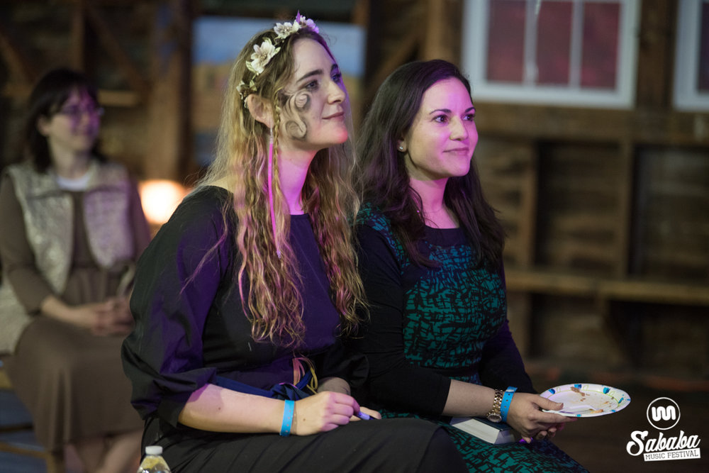 Two women participants, including one wearing a flower crown, at last year’s Sababa Fest