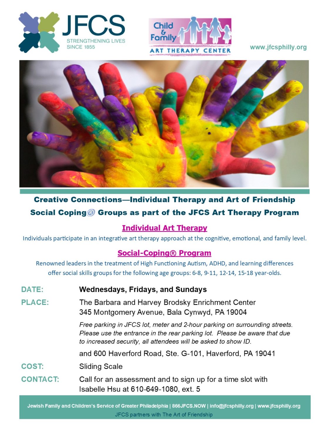 JFCS – Individual Art Therapy and Social-Coping Program