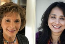 Peggy Shapiro is a white woman with short, brown hair. Next to her is Suhag Shukla, a brown woman with long, black hair. Both are smiling.