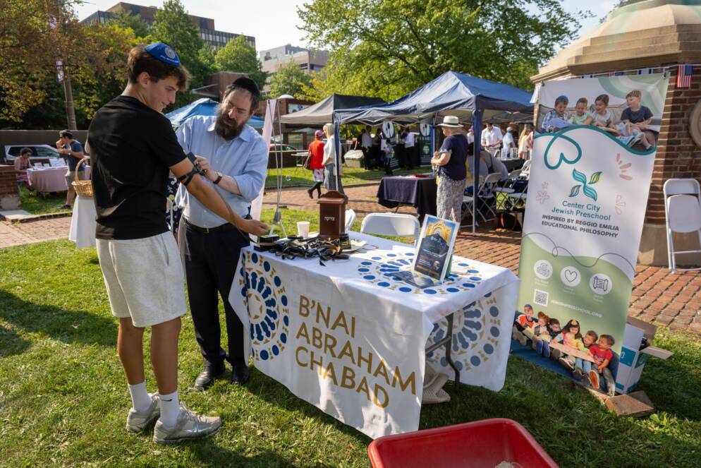 Wrapping Tefillin With B’nai Abraham Chabad